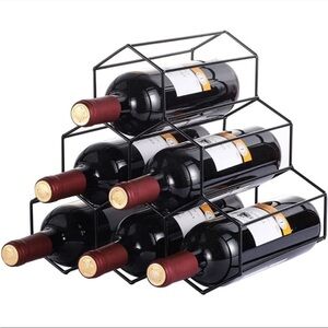 Urban Outfitters | Black Honeycomb Metal Wine Rack